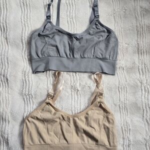 Women's Gray and Tan Adjustable Strap Maternity Bra